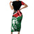 Kenya Lion Head Family Matching Short Sleeve Bodycon Dress and Hawaiian Shirt Flag Style