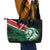 Kenya Lion Head Leather Tote Bag Flag Style