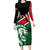 Kenya Lion Head Long Sleeve Bodycon Dress Flag Style