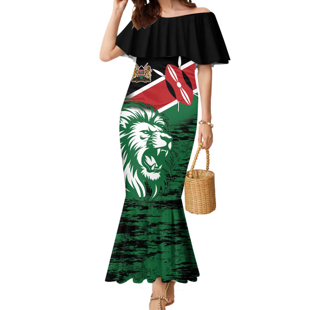 Kenya Lion Head Mermaid Dress Flag Style