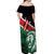 Kenya Lion Head Off Shoulder Maxi Dress Flag Style