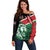 Kenya Lion Head Off Shoulder Sweater Flag Style