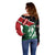 Kenya Lion Head Off Shoulder Sweater Flag Style