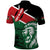 Kenya Lion Head Polo Shirt Flag Style