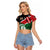 Kenya Lion Head Raglan Cropped T Shirt Flag Style