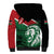 Kenya Lion Head Sherpa Hoodie Flag Style