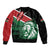 Kenya Lion Head Sleeve Zip Bomber Jacket Flag Style