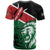 Kenya Lion Head T Shirt Flag Style