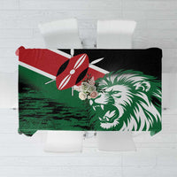 Green and black tablecloth with Kenya lion head and flag-style graphic, rectangular.