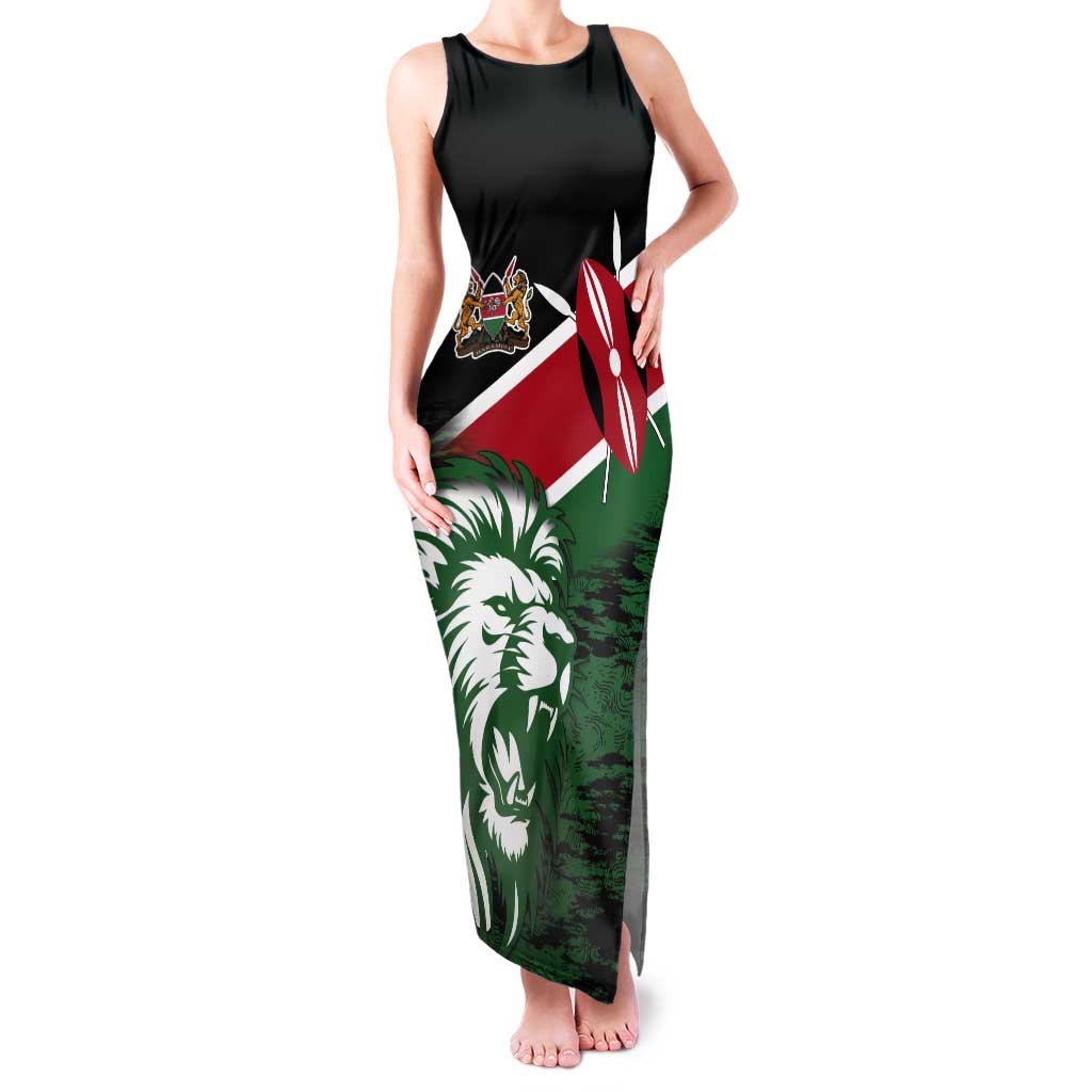 Kenya Lion Head Tank Maxi Dress Flag Style