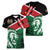 Kenya Lion Head Women V-Neck T-Shirt Flag Style