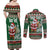 Personalized Kenya Christmas Couples Matching Off Shoulder Maxi Dress and Long Sleeve Button Shirt African Santa Claus - Heri ya Krismasi - Wonder Print Shop