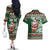 Personalized Kenya Christmas Couples Matching Off The Shoulder Long Sleeve Dress and Hawaiian Shirt African Santa Claus - Heri ya Krismasi - Wonder Print Shop