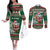 Personalized Kenya Christmas Couples Matching Off The Shoulder Long Sleeve Dress and Long Sleeve Button Shirt African Santa Claus - Heri ya Krismasi