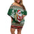 Personalized Kenya Christmas Off Shoulder Short Dress African Santa Claus - Heri ya Krismasi - Wonder Print Shop