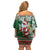 Personalized Kenya Christmas Off Shoulder Short Dress African Santa Claus - Heri ya Krismasi - Wonder Print Shop