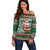 Personalized Kenya Christmas Off Shoulder Sweater African Santa Claus - Heri ya Krismasi - Wonder Print Shop