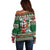 Personalized Kenya Christmas Off Shoulder Sweater African Santa Claus - Heri ya Krismasi - Wonder Print Shop