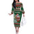 Personalized Kenya Christmas Off The Shoulder Long Sleeve Dress African Santa Claus - Heri ya Krismasi - Wonder Print Shop