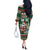 Personalized Kenya Christmas Off The Shoulder Long Sleeve Dress African Santa Claus - Heri ya Krismasi - Wonder Print Shop