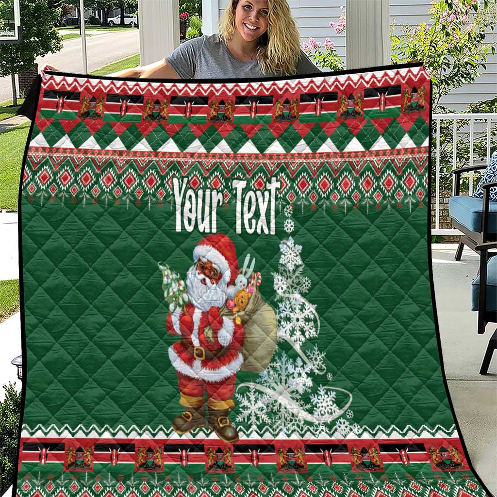 Personalized Kenya Christmas Quilt African Santa Claus - Heri ya Krismasi - Wonder Print Shop