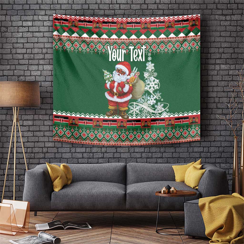 Personalized Kenya Christmas Tapestry African Santa Claus - Heri ya Krismasi