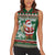 Personalized Kenya Christmas Women Sleeveless Polo Shirt African Santa Claus - Heri ya Krismasi - Wonder Print Shop