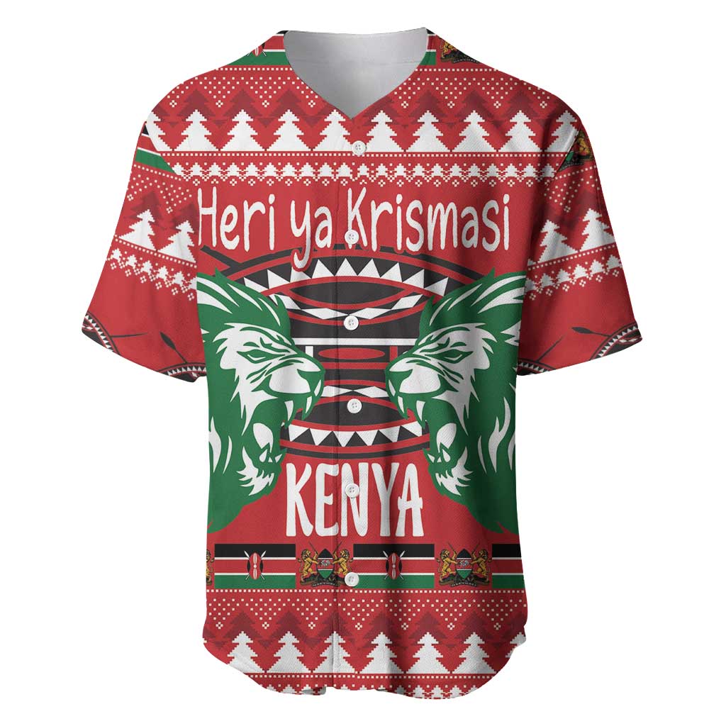 Kenya Christmas Lion Baseball Jersey Heri ya Krismasi - Wewe pia - Wonder Print Shop