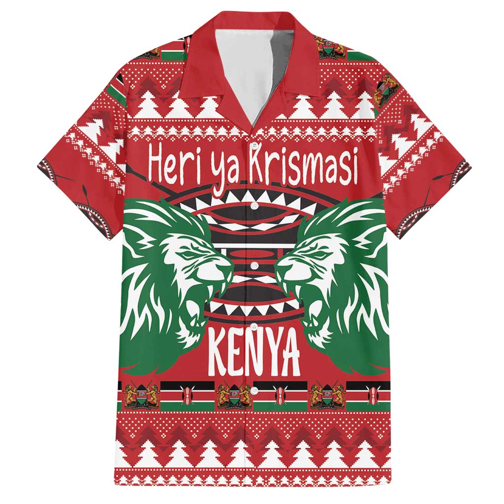 Kenya Christmas Lion Hawaiian Shirt Heri ya Krismasi - Wewe pia - Wonder Print Shop