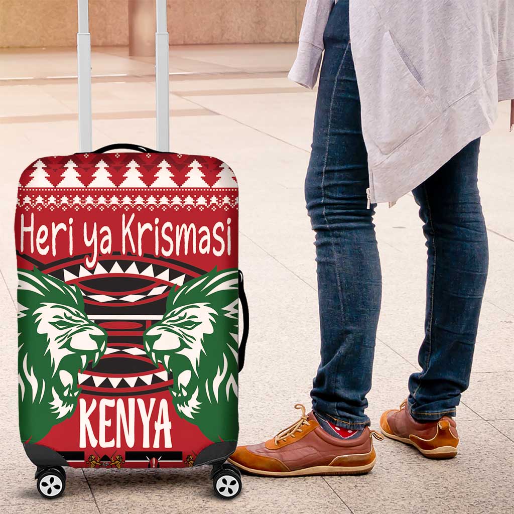 Kenya Christmas Lion Luggage Cover Heri ya Krismasi - Wewe pia - Wonder Print Shop