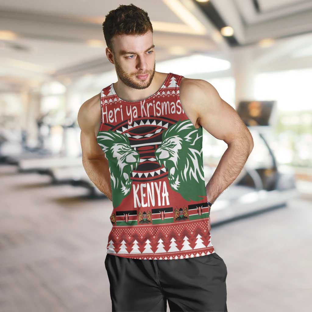 Kenya Christmas Lion Men Tank Top Heri ya Krismasi - Wewe pia - Wonder Print Shop