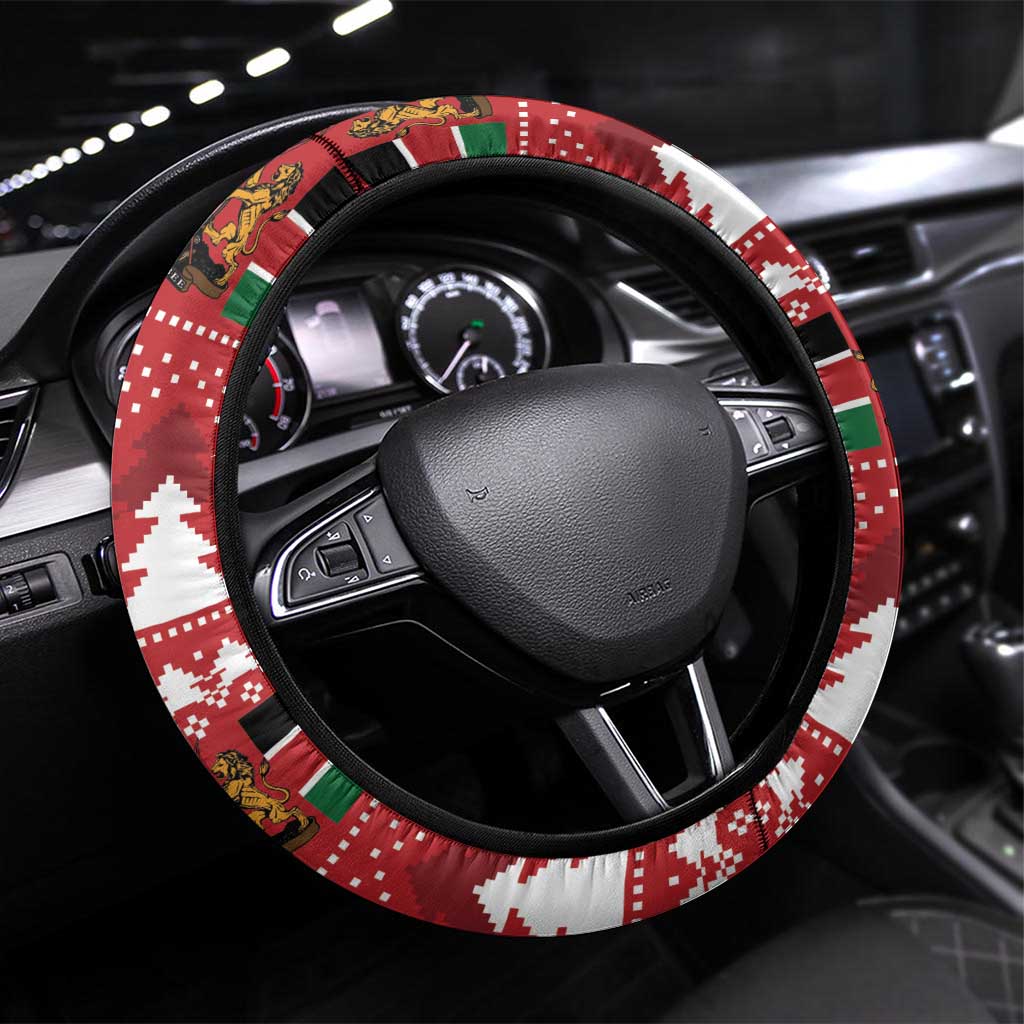 Kenya Christmas Lion Steering Wheel Cover Heri ya Krismasi - Wewe pia - Wonder Print Shop