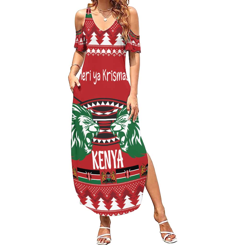 Kenya Christmas Lion Summer Maxi Dress Heri ya Krismasi - Wewe pia - Wonder Print Shop