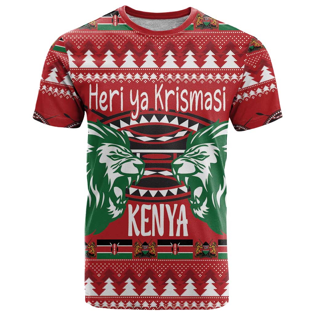 Kenya Christmas Lion T Shirt Heri ya Krismasi - Wewe pia - Wonder Print Shop