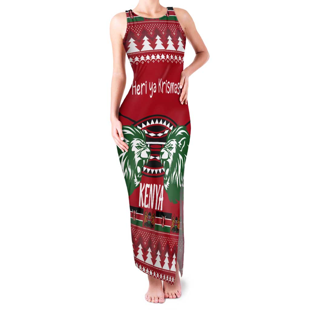 Kenya Christmas Lion Tank Maxi Dress Heri ya Krismasi - Wewe pia - Wonder Print Shop