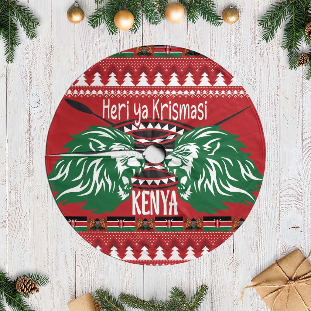 Kenya Christmas Lion Tree Skirt Heri ya Krismasi - Wewe pia - Wonder Print Shop