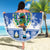 El Salvador Christmas Beach Blanket The Torogoz Cartoon With Coat Of Arms - Wonder Print Shop