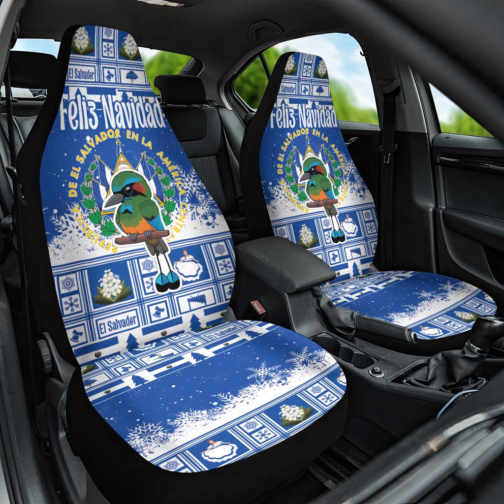 El Salvador Christmas Car Seat Cover The Torogoz Cartoon With Coat Of Arms - Wonder Print Shop