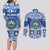 El Salvador Christmas Couples Matching Long Sleeve Bodycon Dress and Long Sleeve Button Shirt The Torogoz Cartoon With Coat Of Arms - Wonder Print Shop