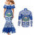 El Salvador Christmas Couples Matching Mermaid Dress and Long Sleeve Button Shirt The Torogoz Cartoon With Coat Of Arms