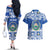 El Salvador Christmas Couples Matching Off The Shoulder Long Sleeve Dress and Hawaiian Shirt The Torogoz Cartoon With Coat Of Arms - Wonder Print Shop