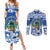 El Salvador Christmas Couples Matching Summer Maxi Dress and Long Sleeve Button Shirt The Torogoz Cartoon With Coat Of Arms - Wonder Print Shop