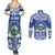 El Salvador Christmas Couples Matching Summer Maxi Dress and Long Sleeve Button Shirt The Torogoz Cartoon With Coat Of Arms - Wonder Print Shop