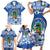 El Salvador Christmas Family Matching Short Sleeve Bodycon Dress and Hawaiian Shirt The Torogoz Cartoon With Coat Of Arms - Wonder Print Shop