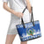 El Salvador Christmas Leather Tote Bag The Torogoz Cartoon With Coat Of Arms - Wonder Print Shop