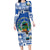 El Salvador Christmas Long Sleeve Bodycon Dress The Torogoz Cartoon With Coat Of Arms - Wonder Print Shop