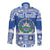 El Salvador Christmas Long Sleeve Button Shirt The Torogoz Cartoon With Coat Of Arms - Wonder Print Shop