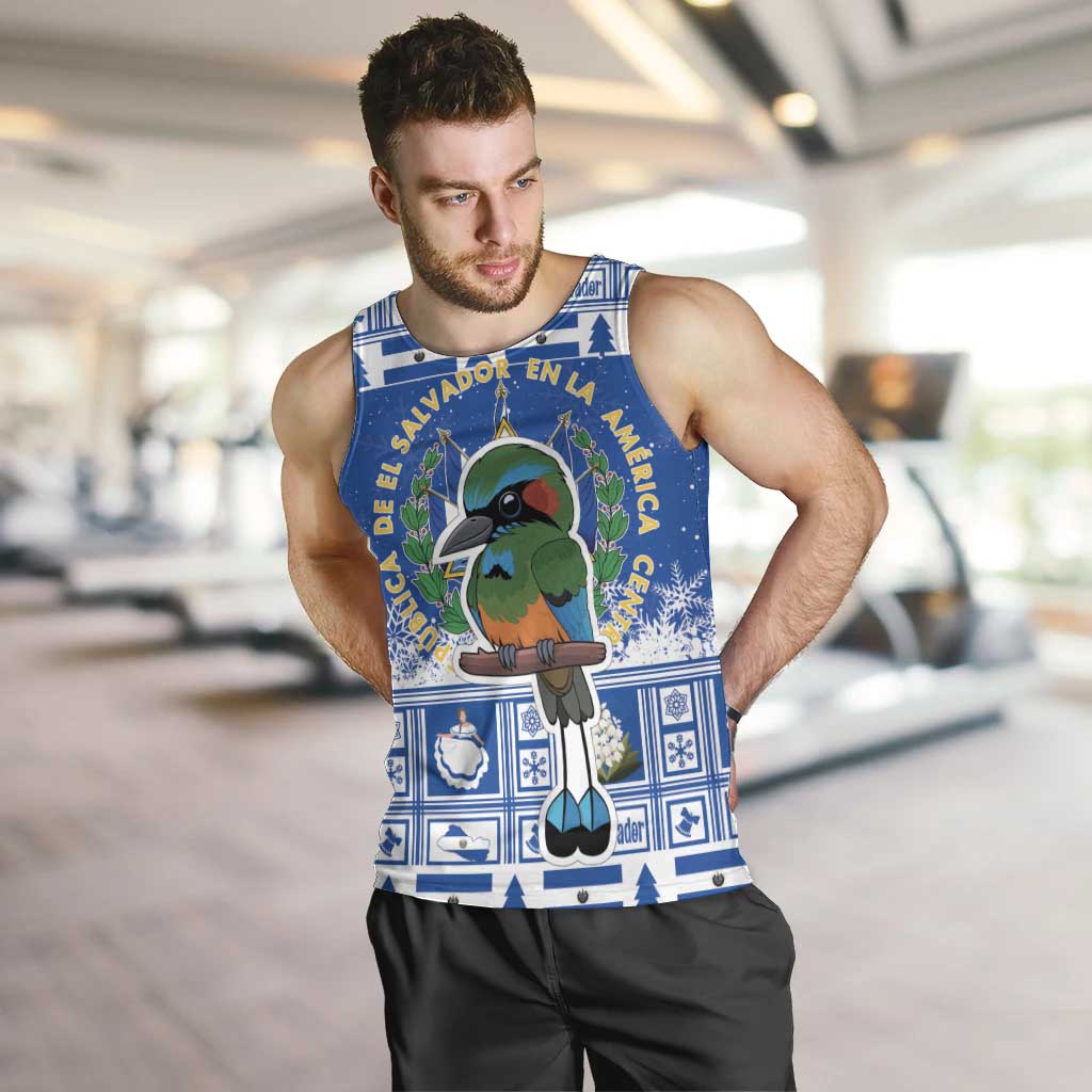 El Salvador Christmas Men Tank Top The Torogoz Cartoon With Coat Of Arms - Wonder Print Shop