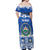 El Salvador Christmas Off Shoulder Maxi Dress The Torogoz Cartoon With Coat Of Arms - Wonder Print Shop