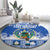 El Salvador Christmas Round Carpet The Torogoz Cartoon With Coat Of Arms